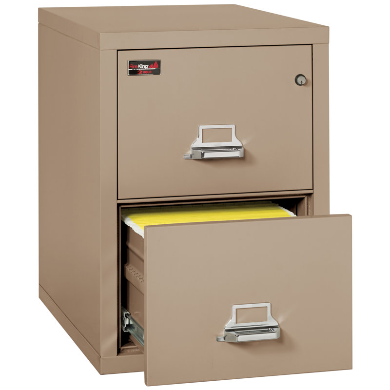 Fireproof 4 - Drawer File Cabinet, Brown E-Lock, 18.91"W