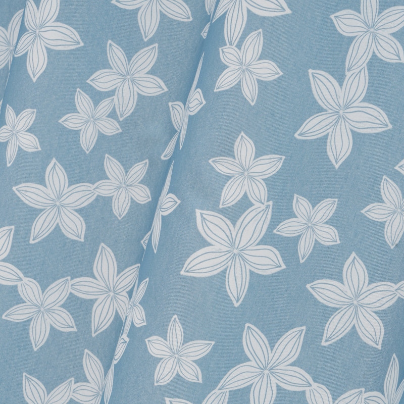 Elsfield Cotton Blend Semi Sheer Curtain Single Panel, Blue