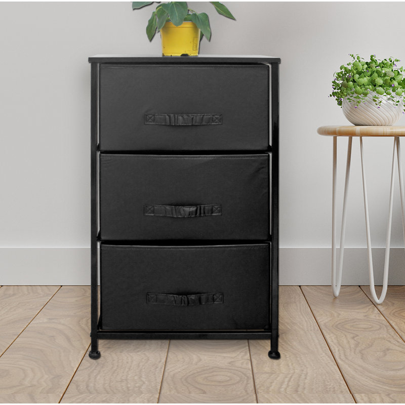 45cm W 3 - Drawer Chest of Drawers, Black