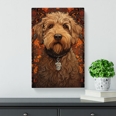 Labradoodle Deco - Wrapped Canvas