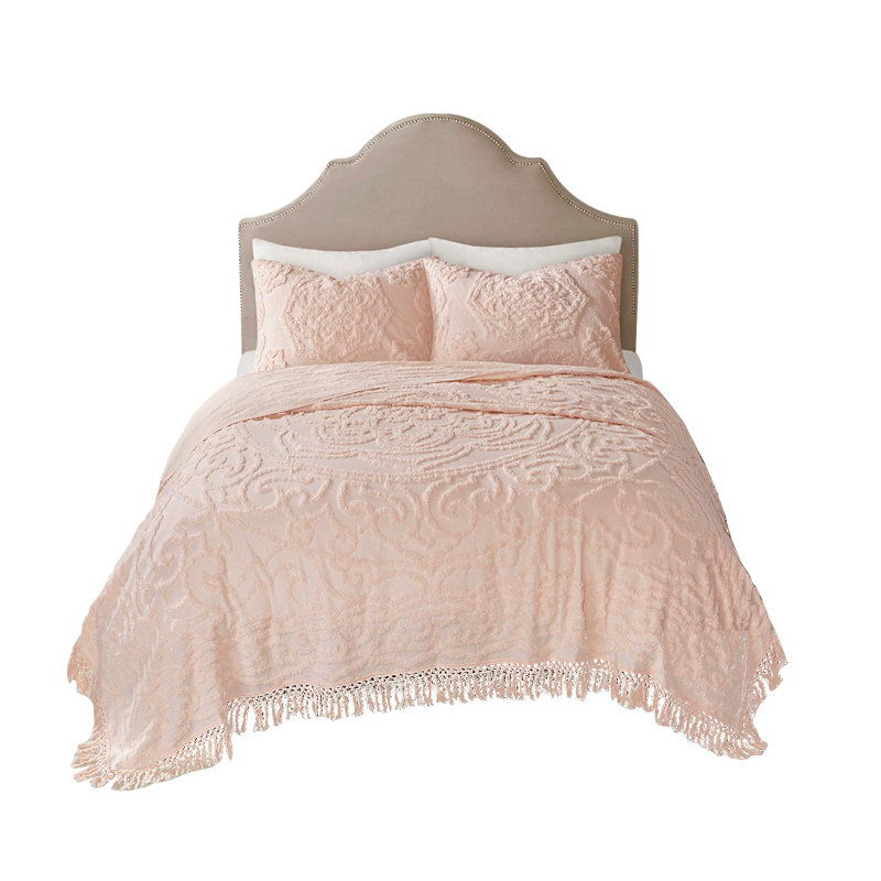 Ray Rayure, Couvre-lit double / grand / couvre-lit + 2 taies d, Rosé