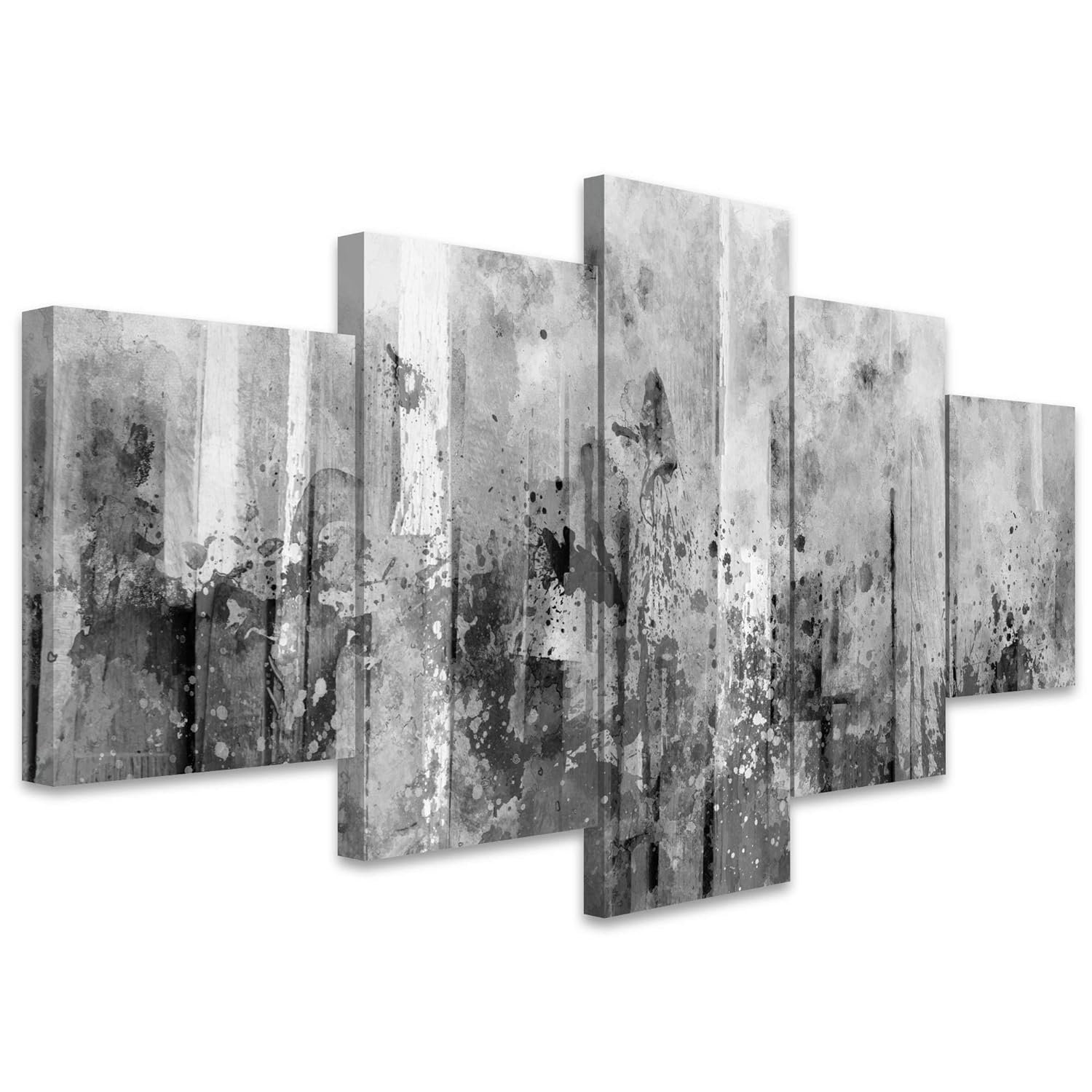 IDEA4WALL " Abstract Black And White Splash Artwork Abstract Plants " 5