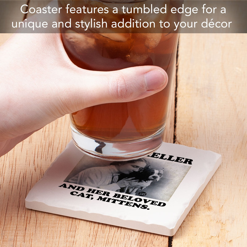 Beloved Cat Mittens Single Tumbled Tile Coaster Create Your Own Collection