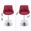 Swivel Upholstered Faux Leather Adjustable Height Bar Stool with Steel Frame-875149183