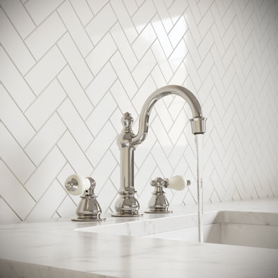 2-handle Bathroom Faucet with Drain Assembly