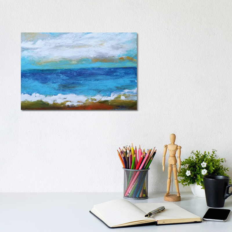 Beach & Sky II by Karen Fields - Wrapped Canvas Panoramic Painting, 20.32 cm H x 30.48 cm W
