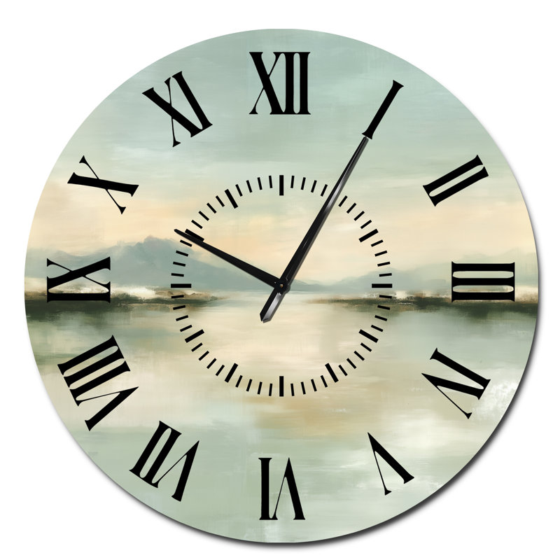  Horloge murale paysage jaune Yellow Lake Dew of Alice Lake I, Surdimensionné