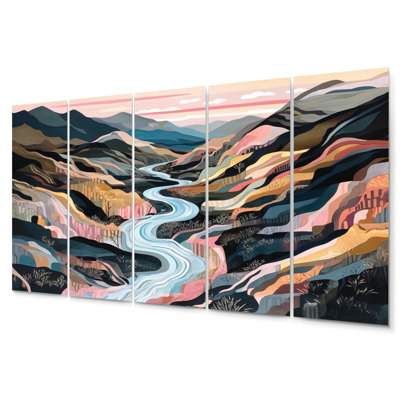 Ensemble de 5 décorations murales en métal