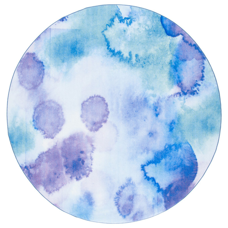 Darius Performance Machine Washable Abstract Rug, Round 6'7"