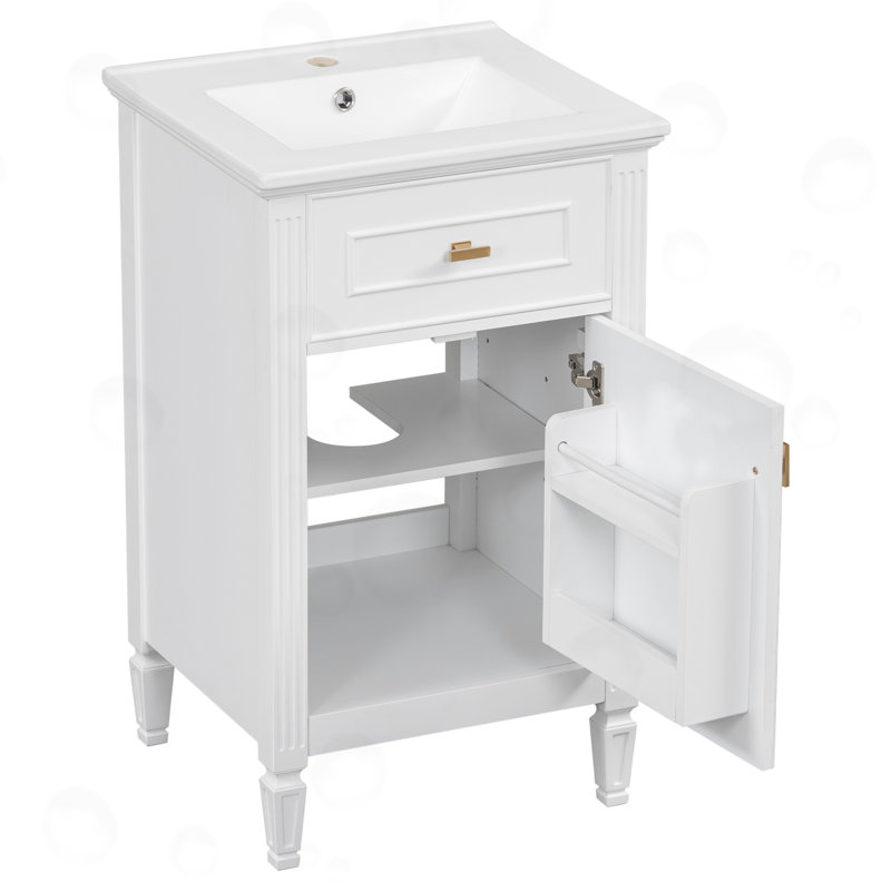 Vaimi 20-Inch Bathroom Vanity With Sink, White