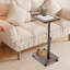 Side Table C-Shaped Height Adjustment End Table Desk With Wheels For Couch Sofa-1968033650