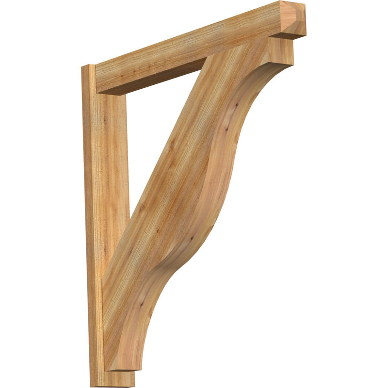 Persienne en bois rustique Funston Craftsman, Cèdre rouge de l'Ouest de 8 po (sciage brut), P 34 po x H 34 po