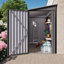 Durable de 9 pi à 9 pi avec abri de jardin, fenêtre en métal avec toit incliné, 2 évents et 1 porte latérale ouverte pour le rangement extérieur