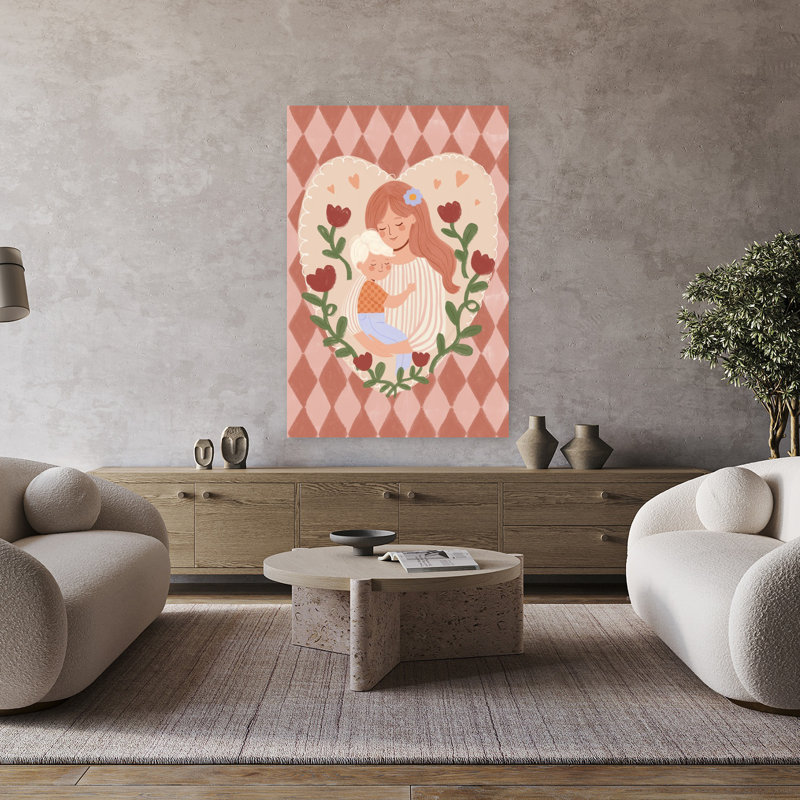 Art mural abstrait de la maternité, tulipe contemporaine, H 48 po x l 32 po