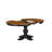 7-Piece Solid Wood Kitchen Set Consists a Oval Dining Table with Extension Leaf and Pedestal Legs, 6 Wooden Chairs, Slatted Back, Easy Assemble, Black Finish-1133774927