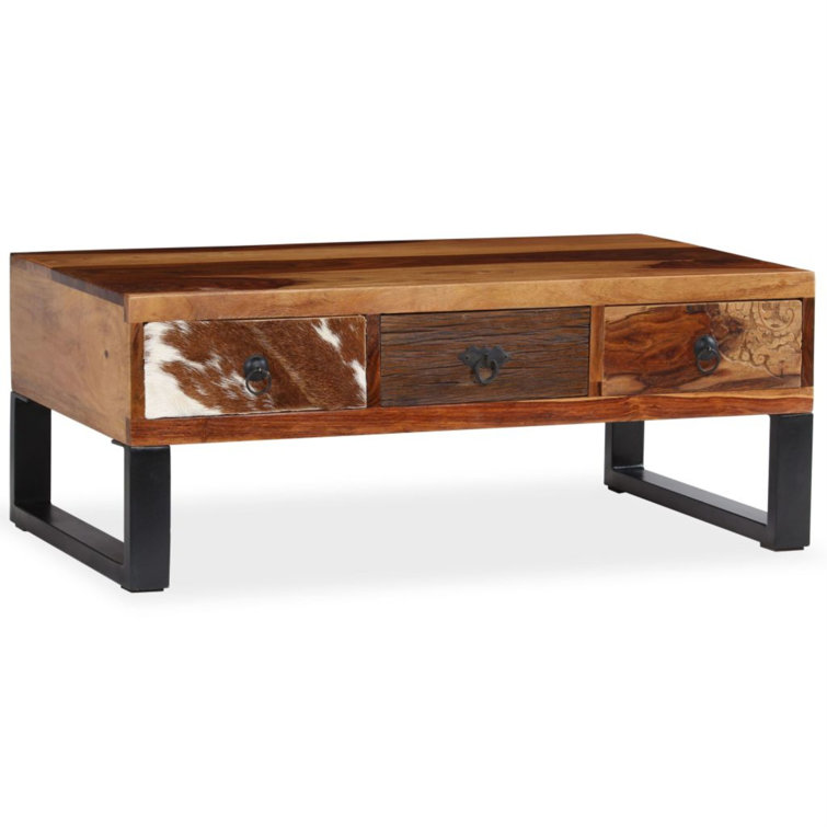 Coffee Table End Table Side Sofa Table with Drawers Solid Wood Mango