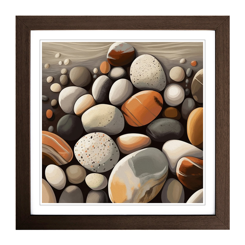 Pebbles - Framed Print, Walnut