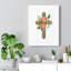 Flower Cross - Wrapped Canvas Print-1742574498