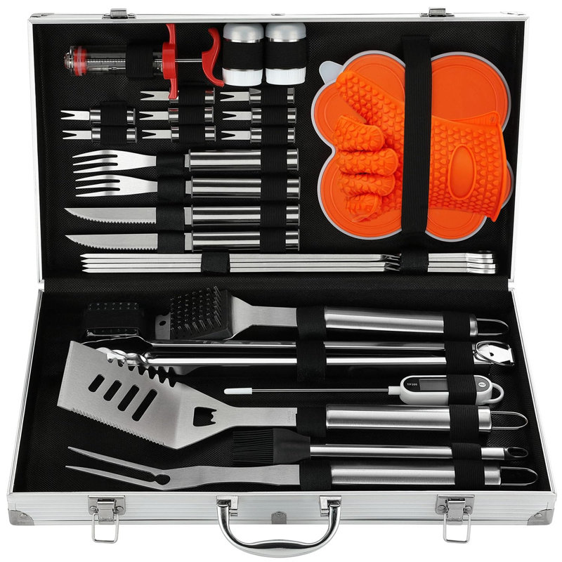 Belfry Kitchen Dorlean 30 Utensil Set, Stainless Steel