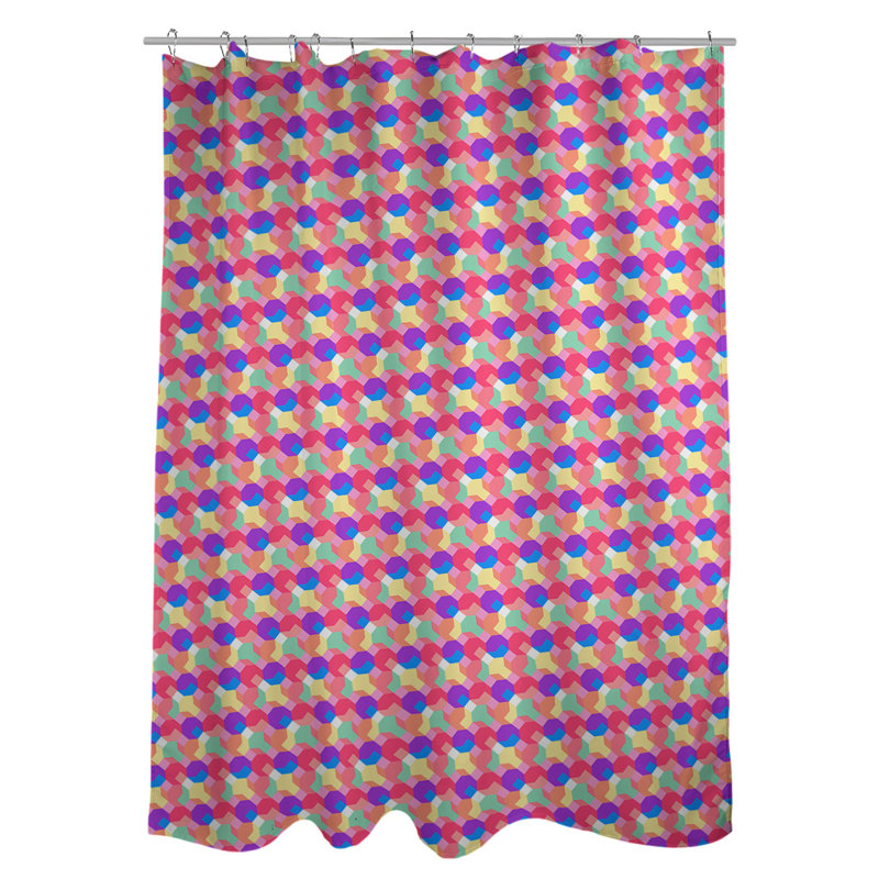 Rideau simple sower elizabeth octogones katelyn, Rose / Mauve