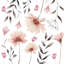 Adhésif décoratif fleurs aquarelles délicates