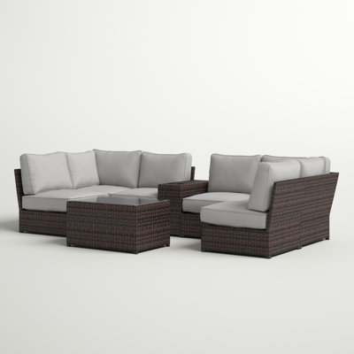 Widener Fully Assembled 4 - Person Seating Group with Cushions |Pre-built outdoor sofa