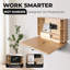 Wall Mounted Working Desk Folding 36 Inches, Space Saving Floating Desk for Small Spaces, Computer Table with Storage Shelf, Foldable Study Desk for Bedroom, Apartment, Home Office-1330217686