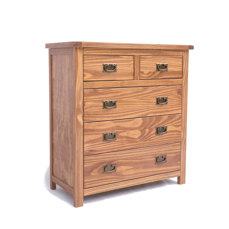 Enriquez 90cm W 5 - Drawer Chest of Drawers, Light Brown