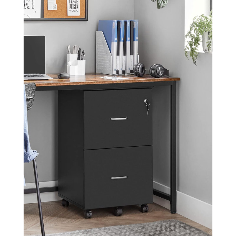 43cm Wide 2 -Drawer Mobile File Cabinet, White