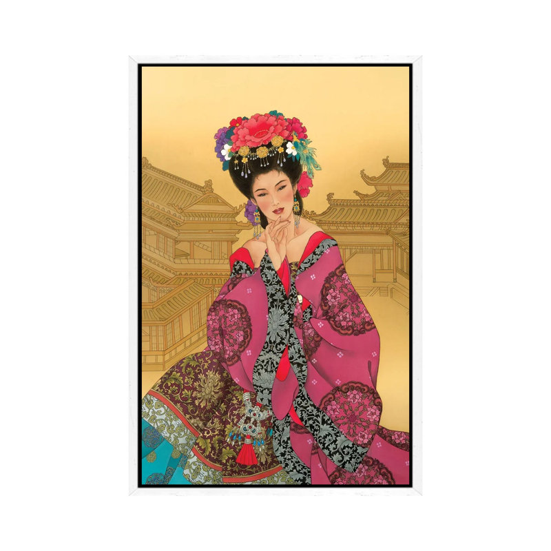 Empress Wu - Painting on Canvas, White Framed, 101.6 cm H x 66.04 cm W