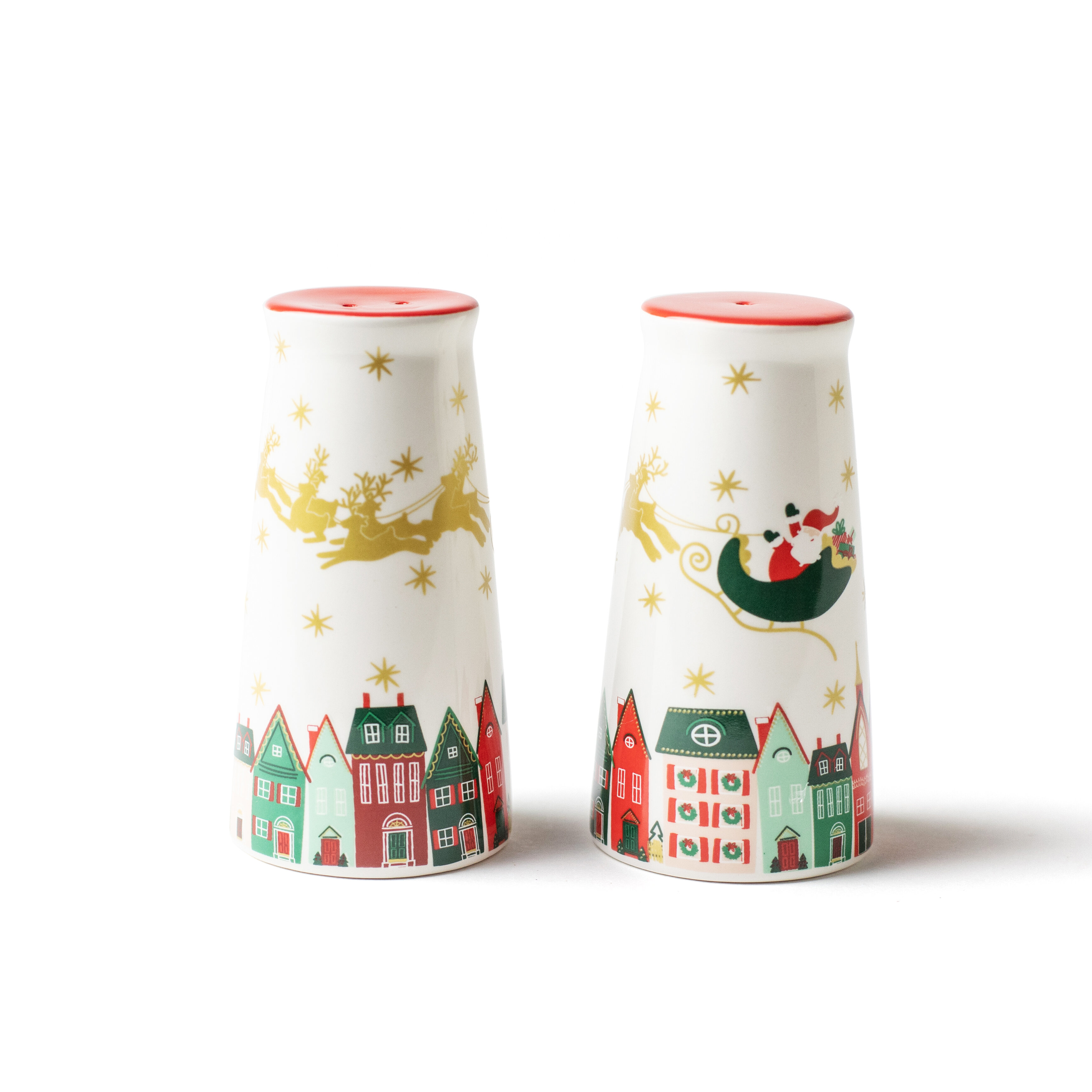 3.75 Nostalgic Ceramic Tree Salt & Pepper Shakers - Green