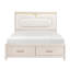 Modern Luxury Platform Bed With Footboard Storage Upholstered Headboard LED Light Wooden Bedroom Furniture 1Pc