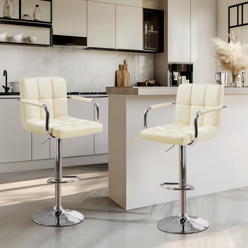 Tabourets de comptoir Pete, Beige
