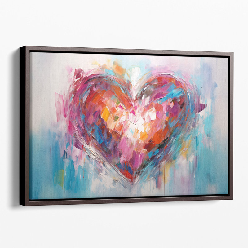 Art mural symphonique chromatique, H 40 po x l 60 po x P 1,25 po, Cadre flottant noir