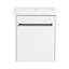 Meuble-lavabo flottant mural 18 po avec lavabo en céramique et porte d'armoire à fermeture en douceur, pour petite salle de bain-1608640555