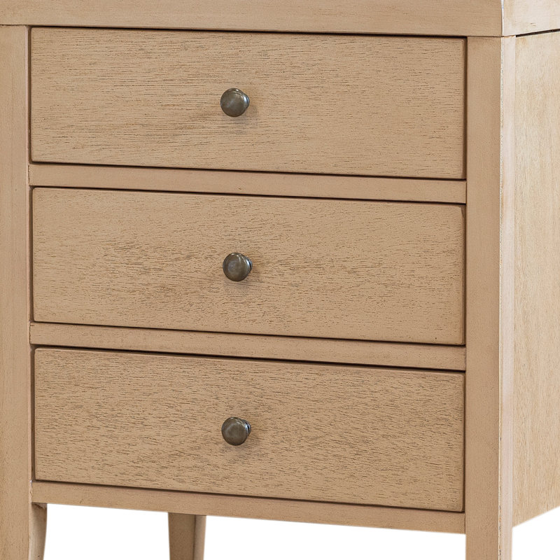 Table de chevet en bois Rushville, Brun chaud
