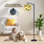  Lampe sur pied arc atomique rétro chat noir géométrique haute lampe sur pied moderne abat-jour réglable en lin à 3 couleurs
