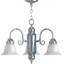 Elizalde 3-Light Indoor Brushed Nickel Hanging Chandelier with Alabaster Glass Bell Shades-203173694