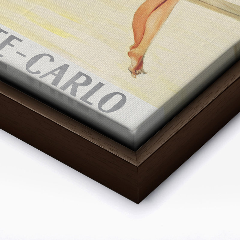Monte Carlo, Monaco, Canevas, Encadrement brun, H 11 po x l 14 po