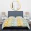 Yellow Ikat Ogee - Ensemble de housse de couette abstrait - Microfibre de polyester-12501695