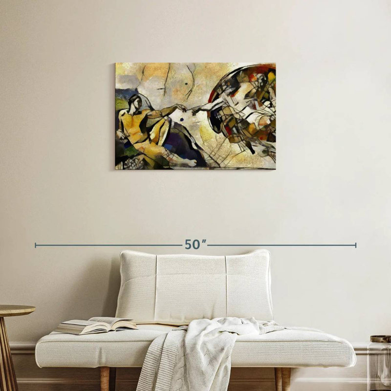 Leisha Abstract Creation Of Adam, 20" H x 30" W