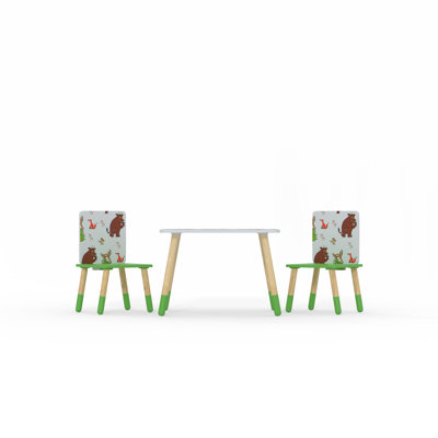 Kids 3 Piece Square Play Or Activity Table and Chair Set