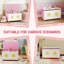 Boîte à jouets avec couvercle, coffre à jouets avec charnières de sécurité pour les garçons et les filles, organisateur de rangement pour le salon, la salle de jeux, la chambre de bébé, la chambre à coucher, L 24 po x l 15 po x H 15 po, rose
