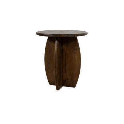 Solid Wood Top Pedestal Round Side Table
