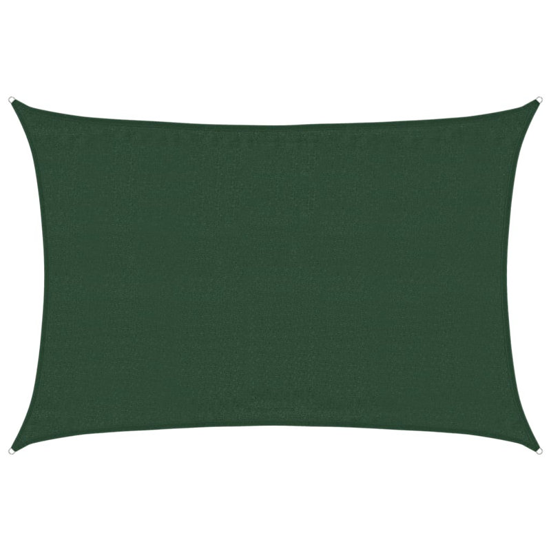 CarrollValley 4.5m x 3.5m Rectangular Shade Sail, Dark Green