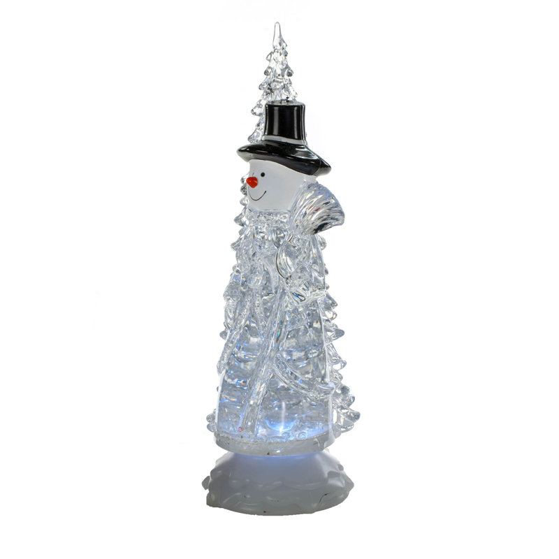 Globe terrestre led bonhomme de neige et arbre