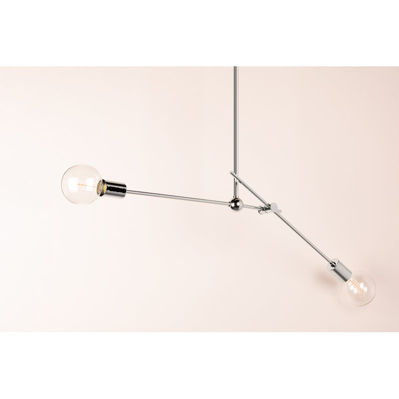 Lustre 2 lumières Crowmere, Nickel poli