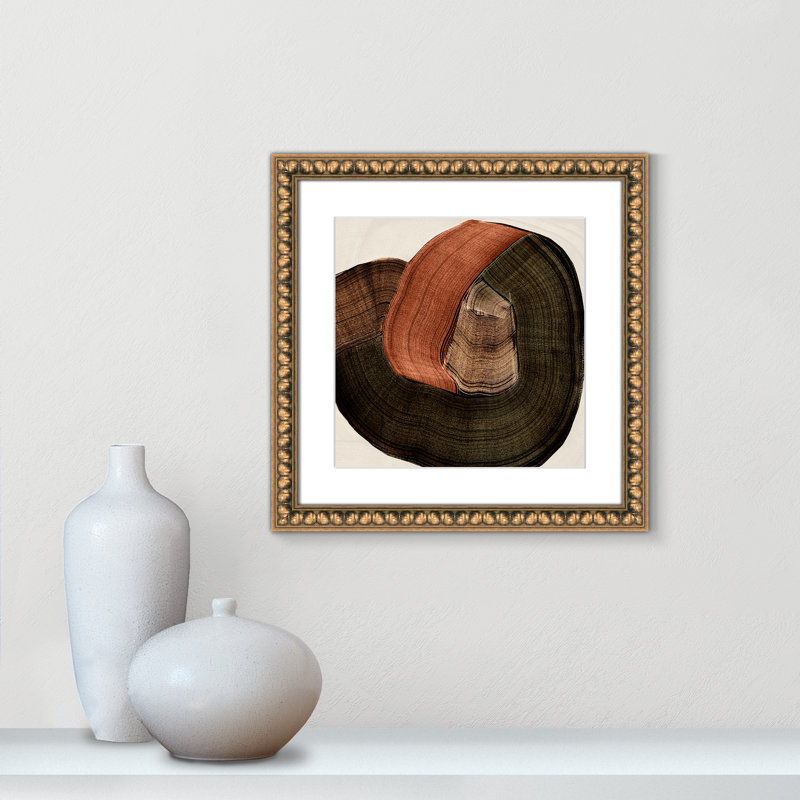 «Folded Earth II» par , Imprimé mat, Perles de feuilles dorées, 18'' W x 18'' H