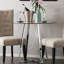 Round Glass Top Metal Base Dining Table