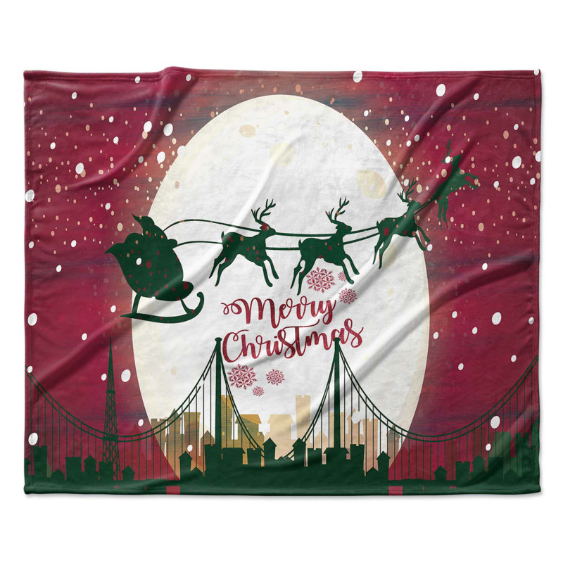 Jeté Santa in the City Blanket, l 30 po x L 40 po
